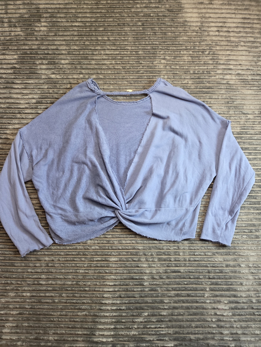 aerie Lavender Blue Twist-Front Long Sleeve Top